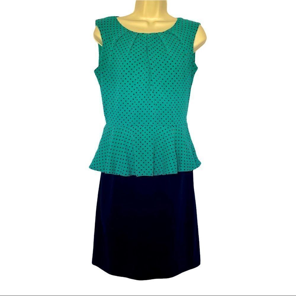 ENFOCUS Studio Women’s Peplum Teal and Navy Dress size 4